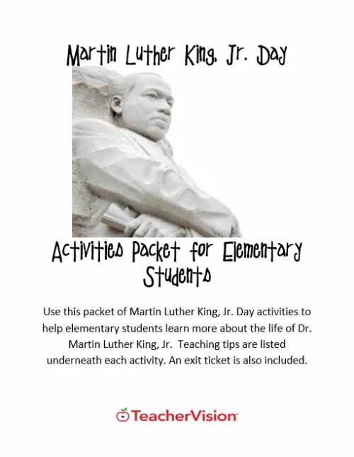 Martin Luther King, Jr. Day Activities Packet For Elementary Students ...